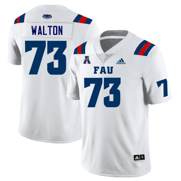 Florida Atlantic Owls #73 Brandon Walton College Football Jerseys Stitched Sale-White